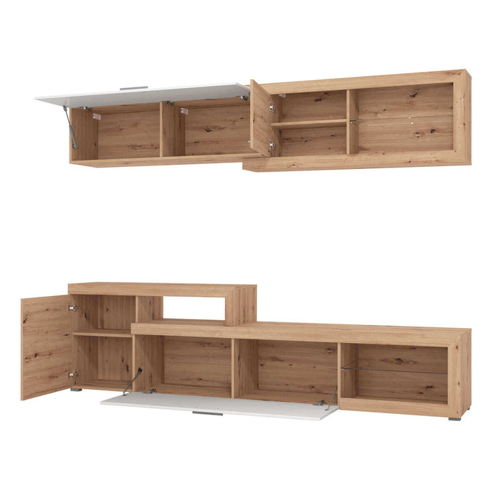 parete attrezzara quattro ante moderna minimal in legno cm 248 5x41 5x201 h - BUDDY