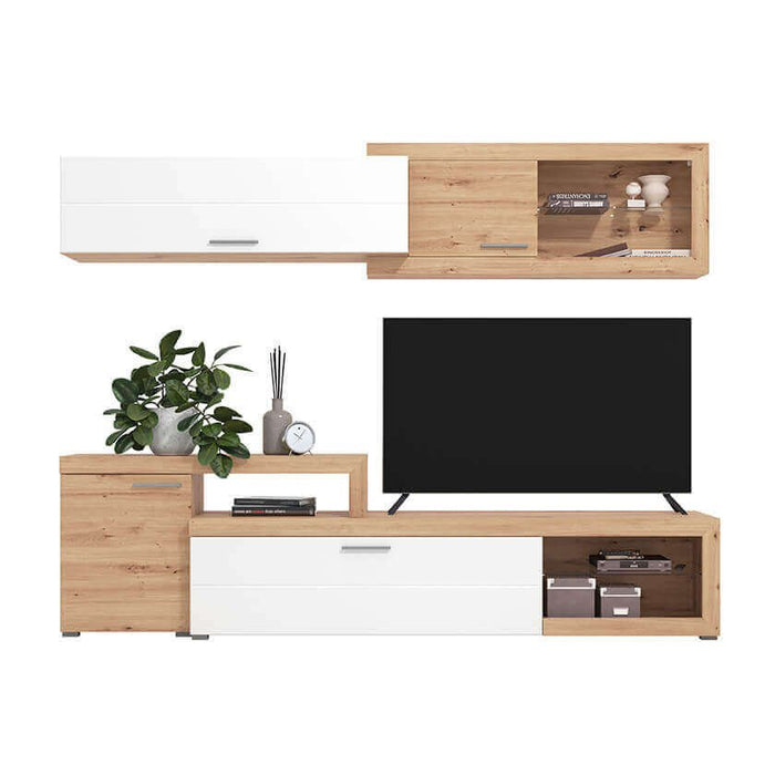 parete attrezzara quattro ante moderna minimal in legno cm 248 5x41 5x201 h - BUDDY
