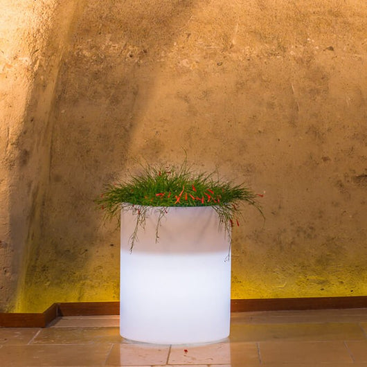 Vaso luminoso RGB con pannello solare cm 50x50x40 - ERIC