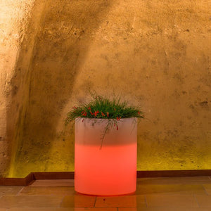 Vaso luminoso RGB con pannello solare cm 50x50x40 - ERIC