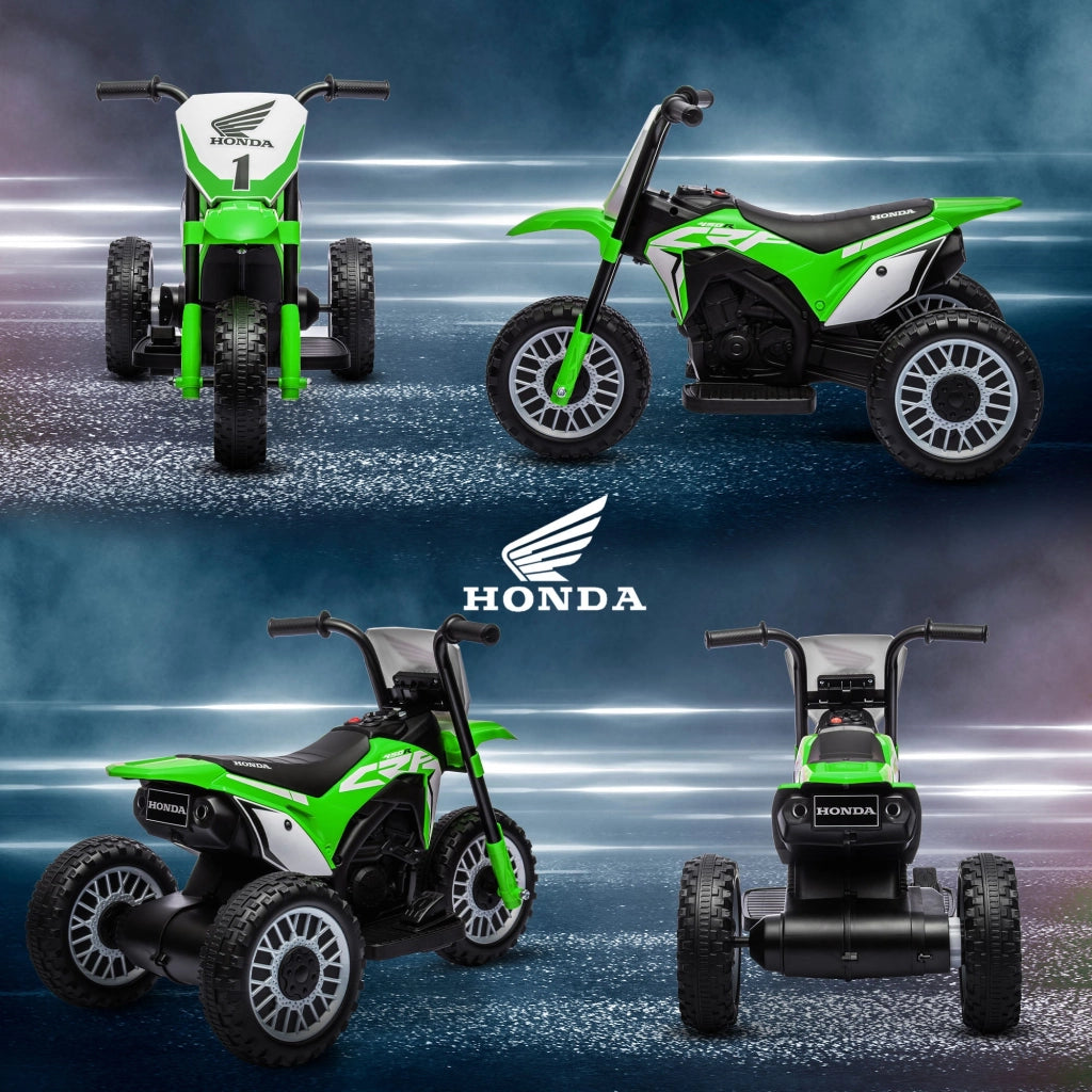 Moto Elettrica per Bambini 3 Ruote 6V con Licenza Honda CRF450RL Verde