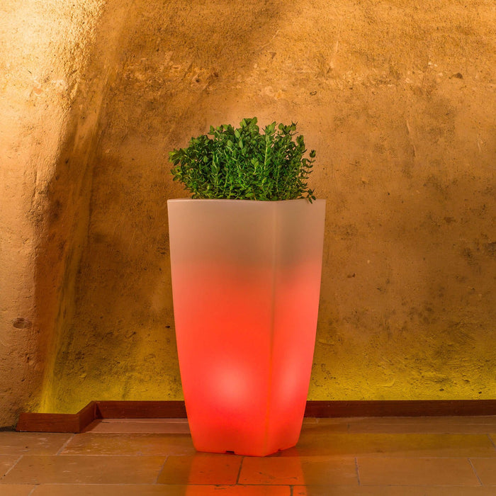 Vaso luminoso RGB con pannello solare cm 33x33x70 - RAYMOND