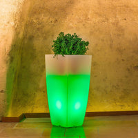 Vaso luminoso RGB con pannello solare cm 33x33x70 - RAYMOND