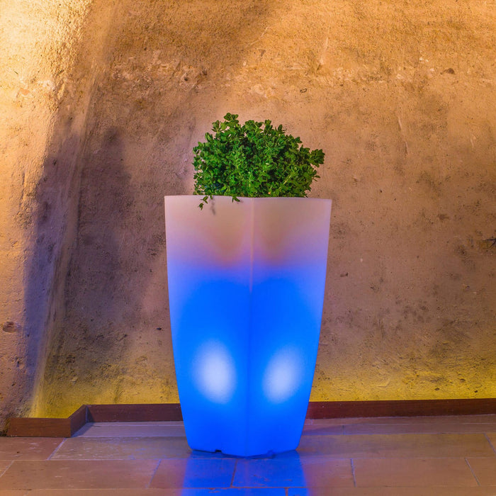Vaso luminoso RGB con pannello solare cm 33x33x70 - RAYMOND