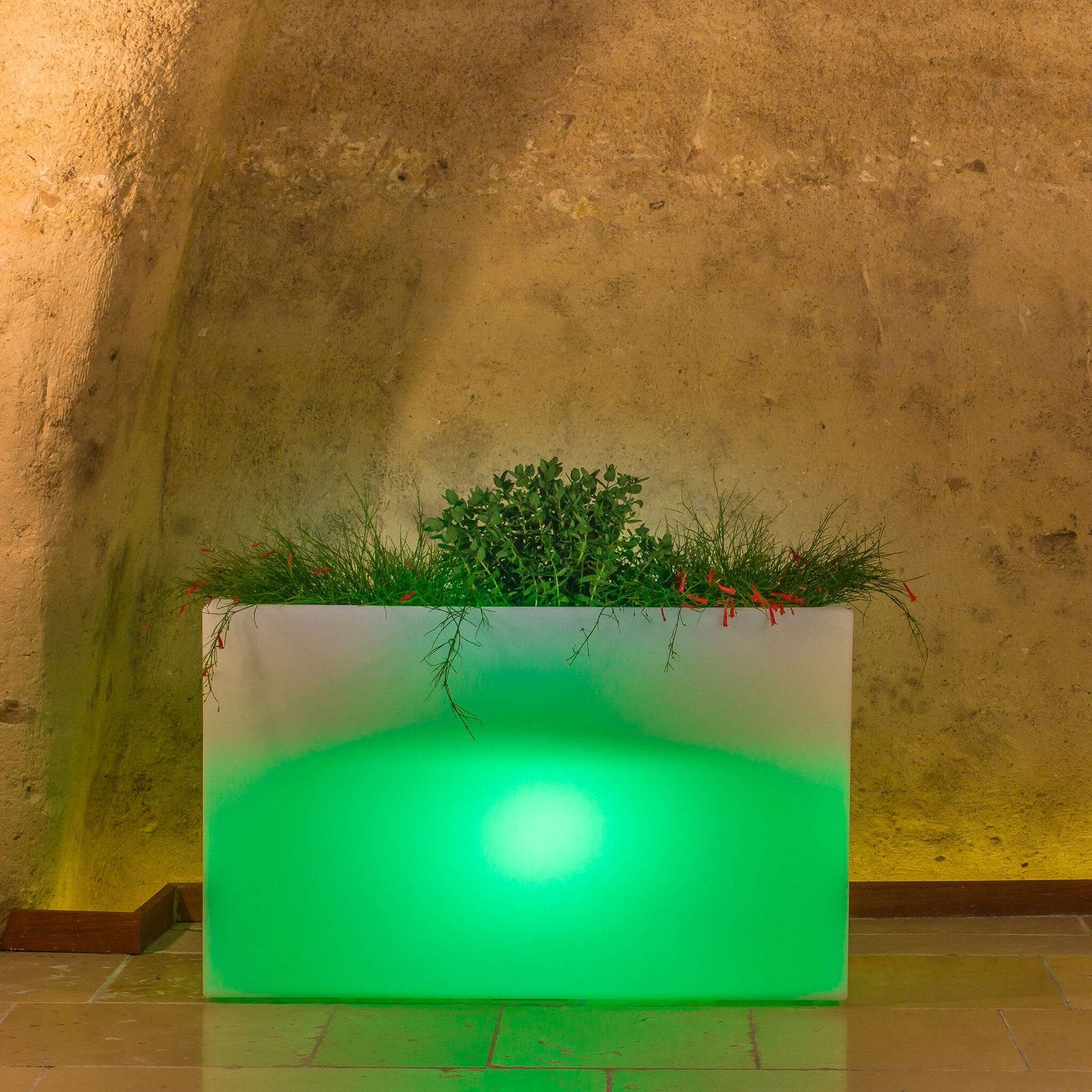 Fioriera Luminiosa RGB con pannello Solare cm 80x35x50 - JIM