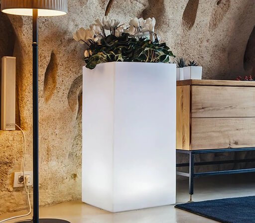 Vaso luminoso in Polipropilene cm 40x40x80 - KEVIN