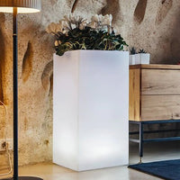 Vaso luminoso RGB con pannello solare cm 40x40x80 - KEVIN