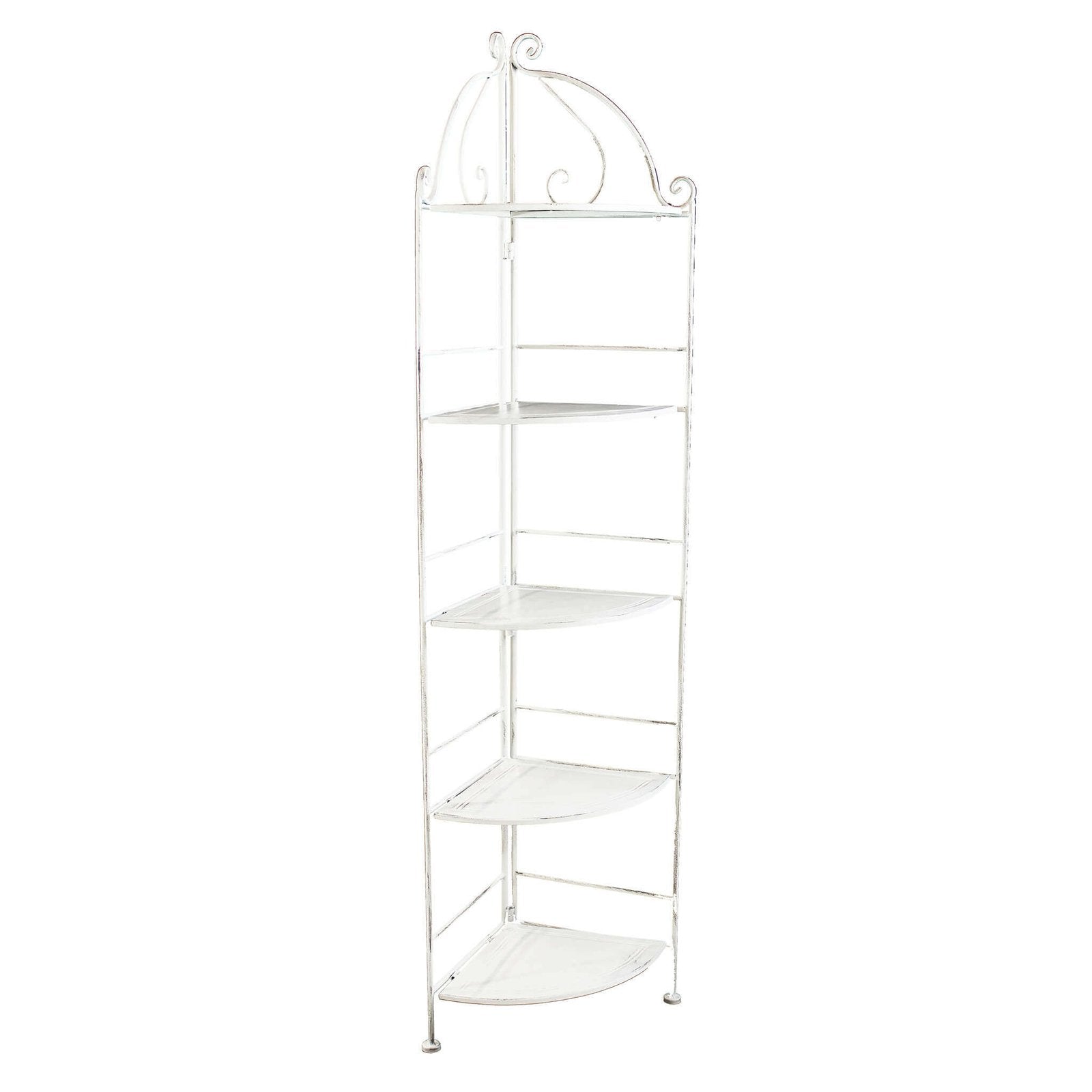 Scaffale 5 piani angolare stile provenzale verniciato in Acciaio cm 50x35x175 - ED