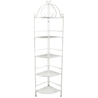 Scaffale 5 piani angolare stile provenzale verniciato in Acciaio cm 50x35x175 - ED