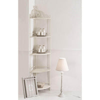 Scaffale 5 piani angolare stile provenzale verniciato in Acciaio cm 50x35x175 - ED