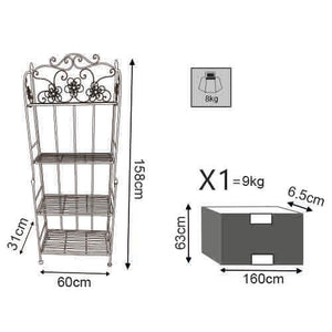 Scaffale 4 piani stile provenzale verniciato in Acciaio cm 60x31x158 - GRAHAM