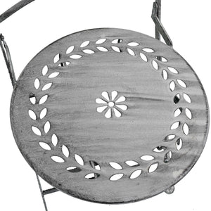 Set tavolino e due sedie bianco ossidato in Acciaio cm 62x62x73 - NARDI