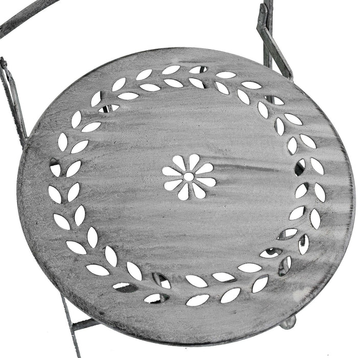 Set tavolino e due sedie bianco ossidato in Acciaio cm 62x62x73 - NARDI