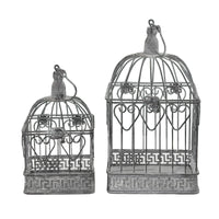 Set di 2 gabbie rettangolari bianco ossidato in Acciaio cm 18 5x19x42 - NARDI