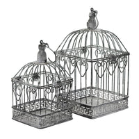 Set di 2 gabbie rettangolari bianco ossidato in Acciaio cm 18 5x19x42 - NARDI