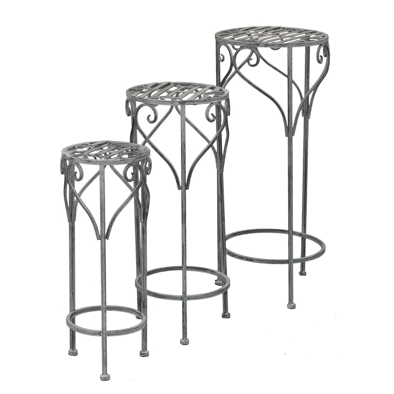 Set di 3 fioriere bianco ossidato in Acciaio cm 32x32x72 - NARDI