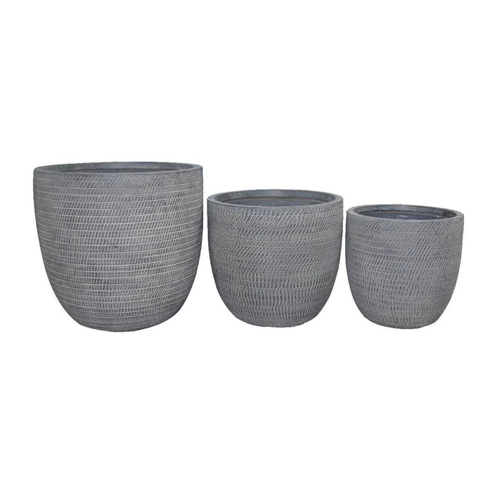Set di 3 vasi in Fibra di argilla cm 45x45x43 - LEN