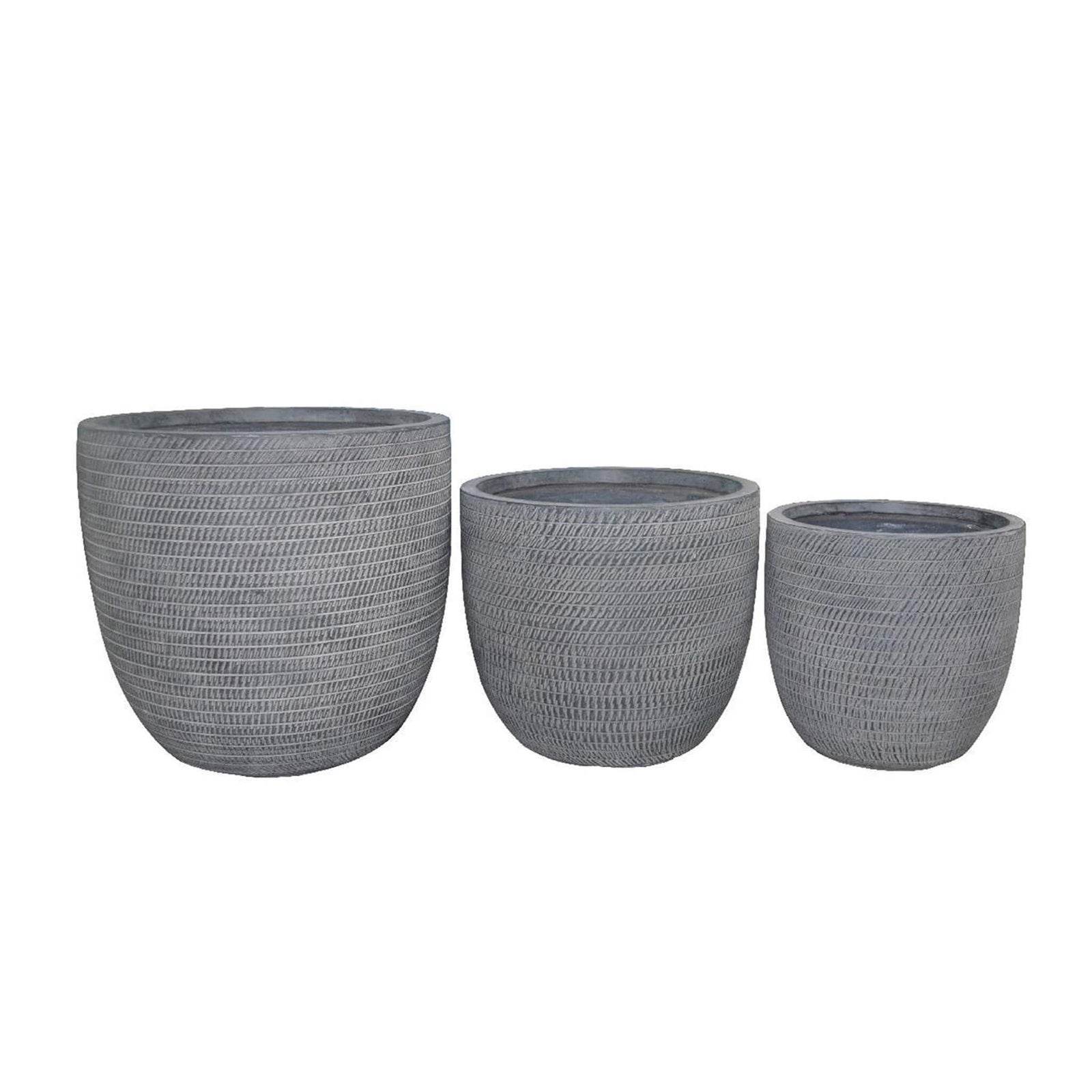 Set di 3 vasi in Fibra di argilla cm 45x45x43 - LEN