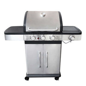 Barbecue a gas Inox 3 fuochi + 1 in Acciaio cm 122x57x112 - ANGUS