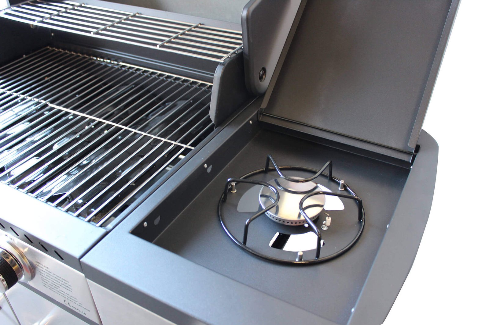 Barbecue a gas Inox 4 fuochi + 1 in Acciaio cm 133x57x112 - ANGUS