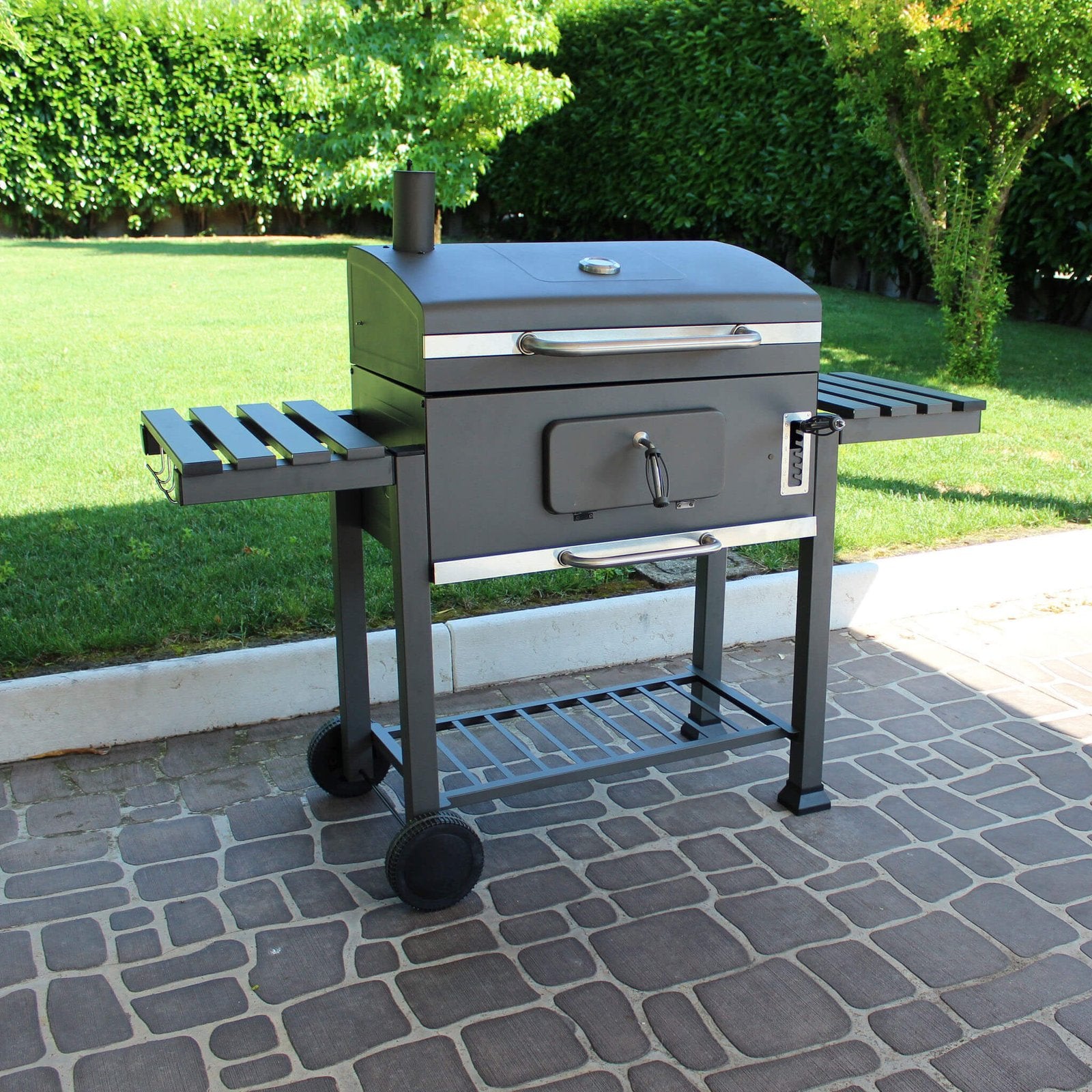 Barbecue a Carbonella XL in Metallo cm 160x65x105 5 - DION