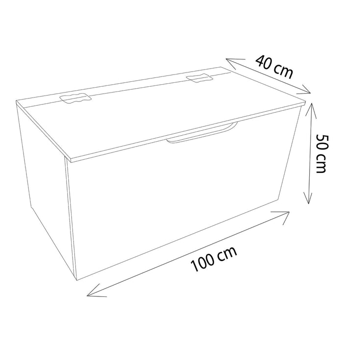 Cassapanca pino 100 cm in Legno cm 100x50x40 - CAMRON