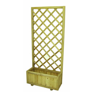 Fioriera da Giardino con griglia in Legno cm 30x75x180 - ALWYN