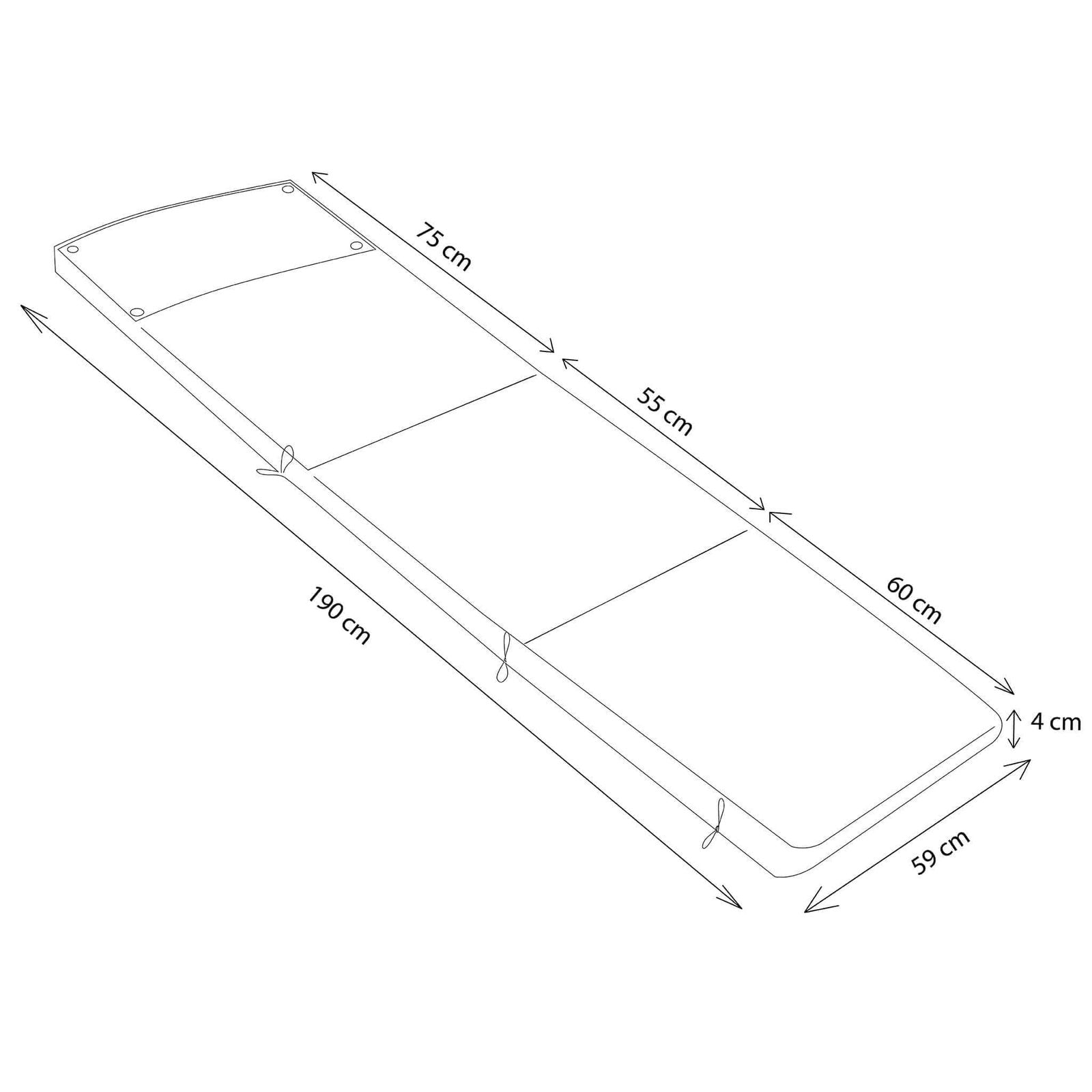 Cuscino da esterno idrorepellente per lettino - LETTINO