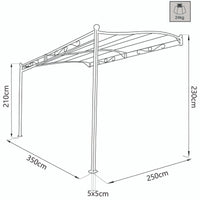 Pergola da Giardino addossata 3 5x2 5 in acciaio poliestere - MERLIN