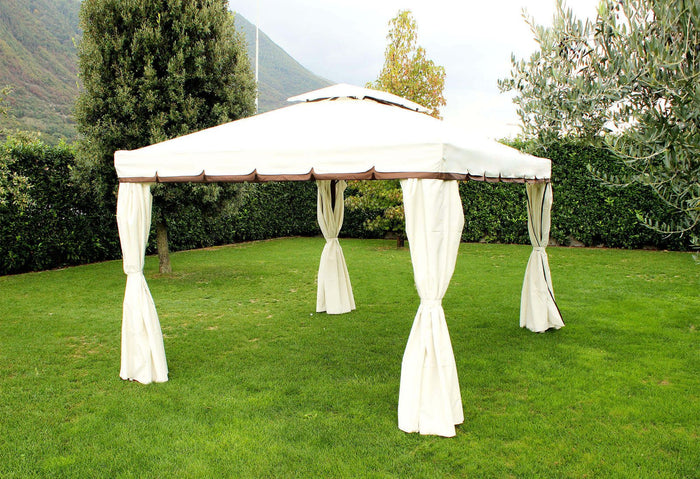 Gazebo da Giardino 3x3 con pareti laterali in alluminio poliestere - GRANT