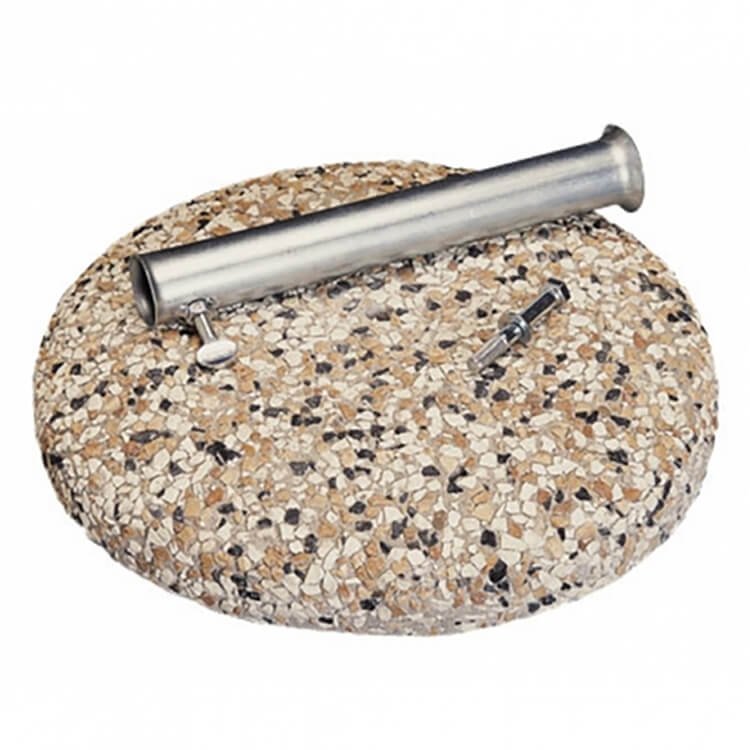 Base ombrellone palo centrale kg 35 con tubo diametro 52 mm in acciaio cemento - BASE