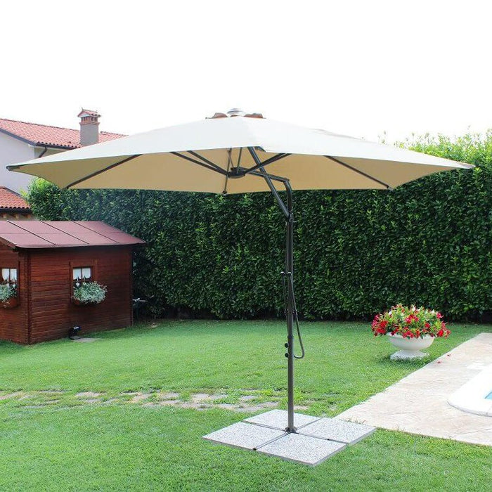 Ombrellone da Giardino Rotondo 3 decentrato in acciaio - MUSON