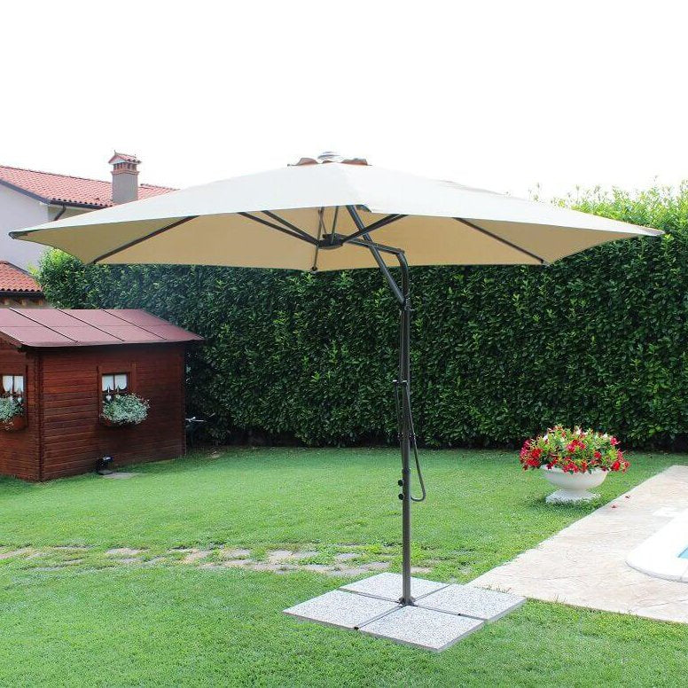 Ombrellone da Giardino Rotondo 3 decentrato in acciaio - MUSON