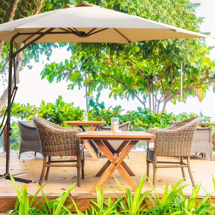 Ombrellone da Giardino Rotondo 3 decentrato in acciaio - MUSON