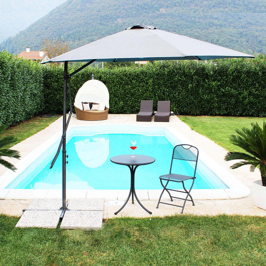 Ombrellone da Giardino Rotondo 3 decentrato in acciaio - MUSON