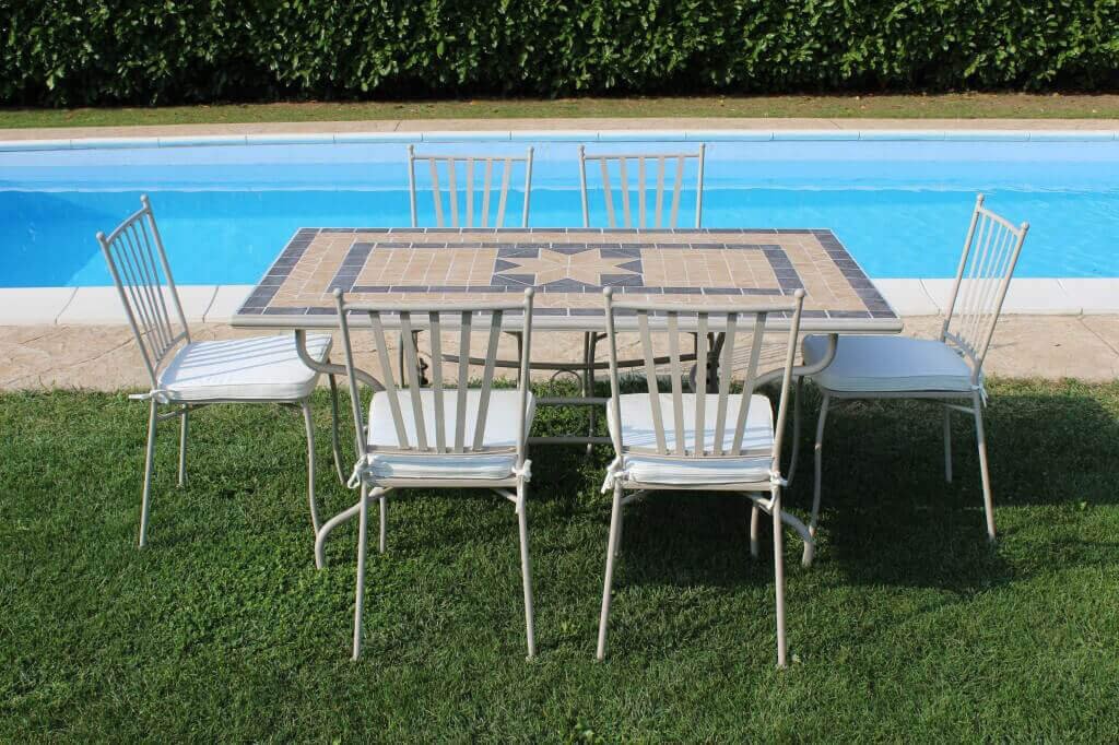 Sedia da Giardino con cuscino in Acciaio cm 41x53x90 - NEVIL