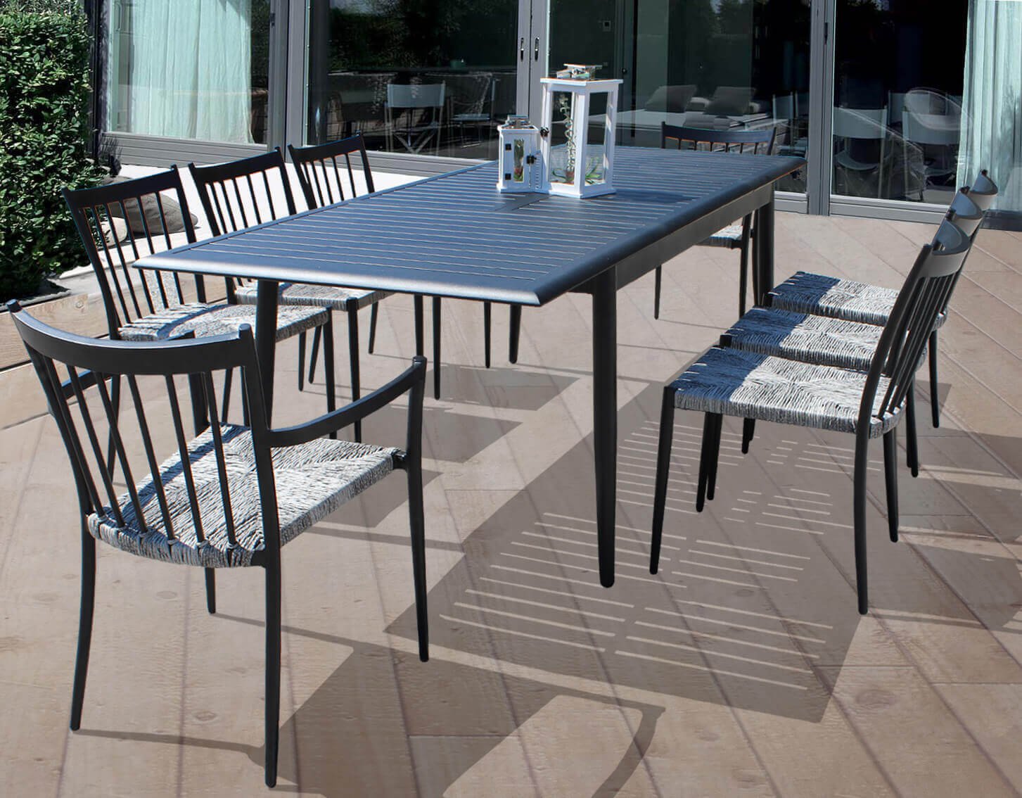 Sedia da Giardino Impilabile in Alluminio Wicker cm 46x57x86 - BURTON