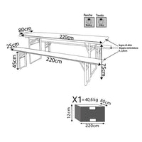 Set Birreria Tavolo con Panche cm 220x80 - SETBREWERY
