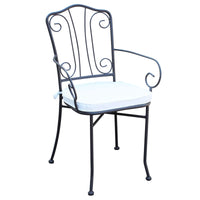 Poltrona da Giardino con cuscino in Acciaio cm 53x55x90 - NEVIL