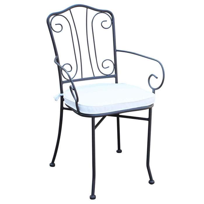 Poltrona da Giardino con cuscino in Acciaio cm 53x55x90 - NEVIL