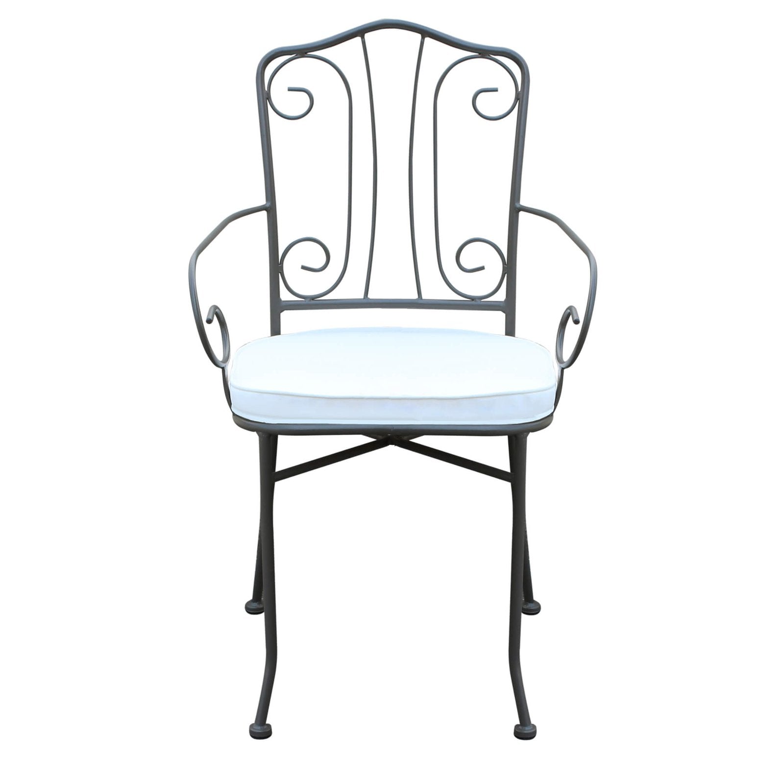 Poltrona da Giardino con cuscino in Acciaio cm 53x55x90 - NEVIL