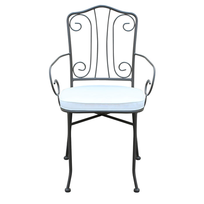 Poltrona da Giardino con cuscino in Acciaio cm 53x55x90 - NEVIL