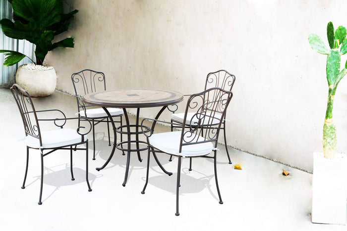 Poltrona da Giardino con cuscino in Acciaio cm 53x55x90 - NEVIL