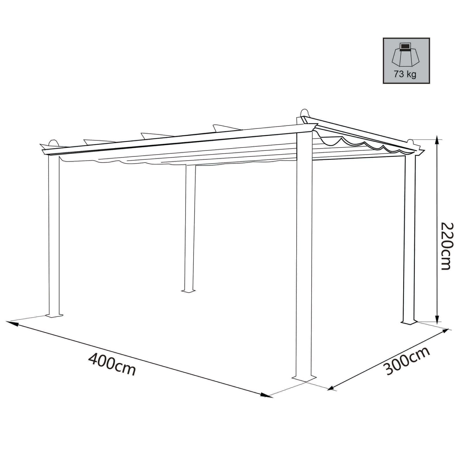Gazebo da Giardino 3x4 in alluminio e acciaio - DRALE