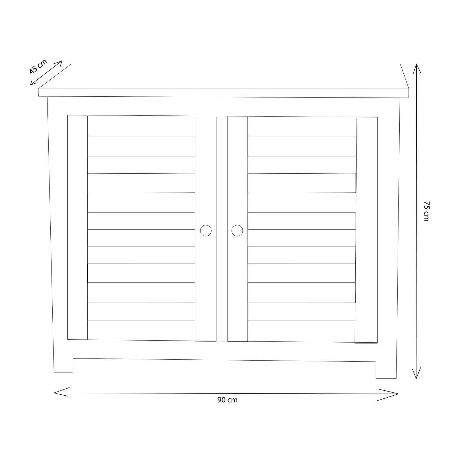 Mobile da Giardino in Legno Teak cm 90x45x75 - JAMISON