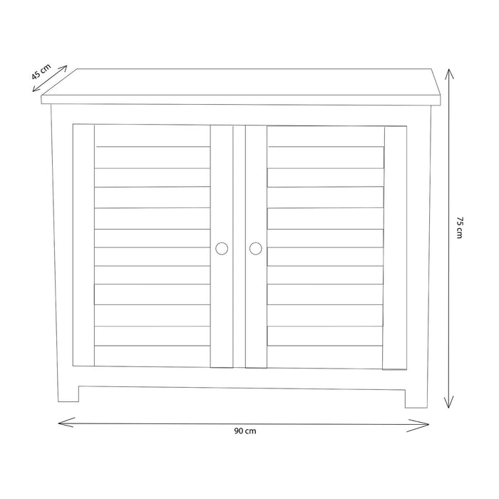 Mobile da Giardino in Legno Teak cm 90x45x75 - JAMISON