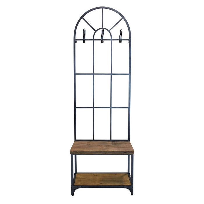 Appendiabiti con panca in Acciaio Legno cm 63 5x41x191 - ERLE