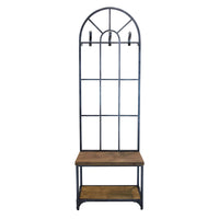 Appendiabiti con panca in Acciaio Legno cm 63 5x41x191 - ERLE