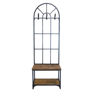 Appendiabiti con panca in Acciaio Legno cm 63 5x41x191 - ERLE