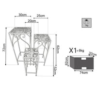Set di 3 fioriere in stile provenzale in Acciaio cm 30x30x72 - VIRGIL